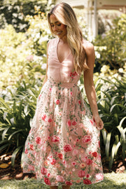 Bloom Strapless Maxi Dress - Pink Floral
