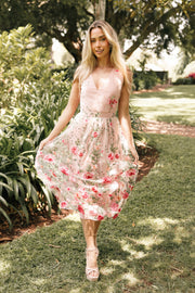 DRESSES Wonderland Midi Dress - Pink Floral