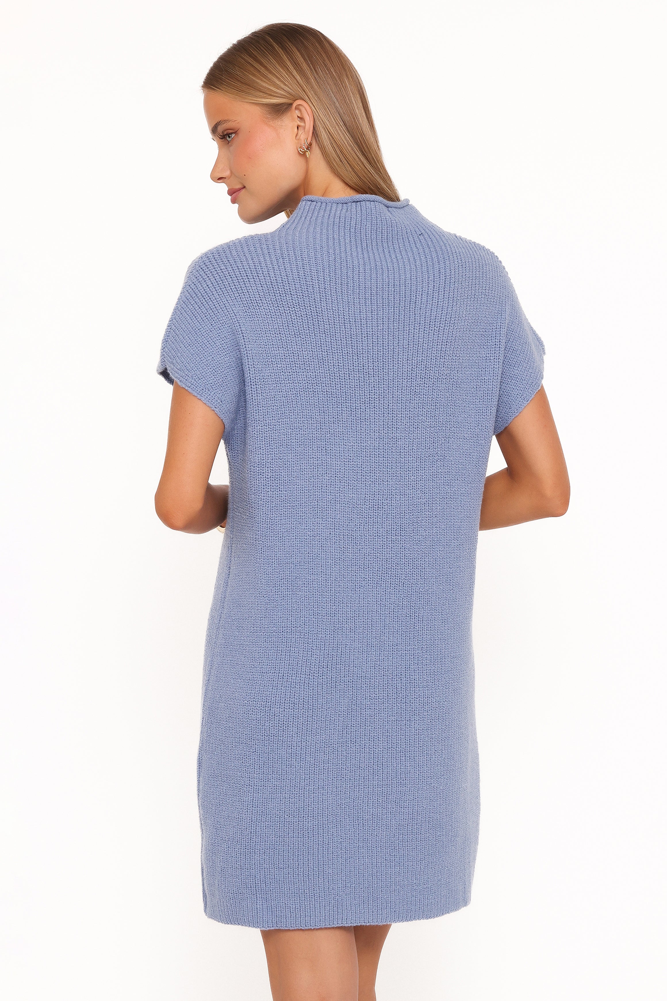 DRESSES @Wright Knit Mini Dress - Dusty Blue