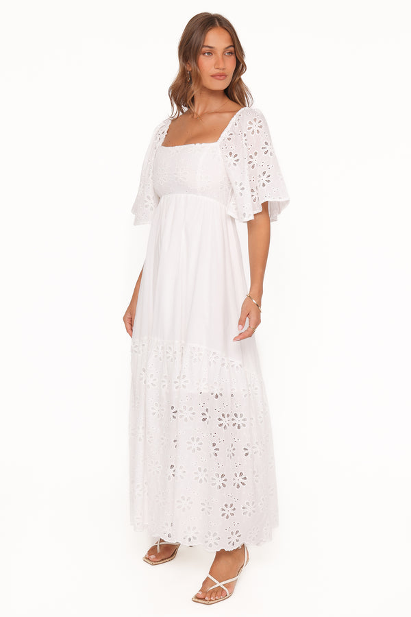 DRESSES Xana Maxi Dress - White Broderie