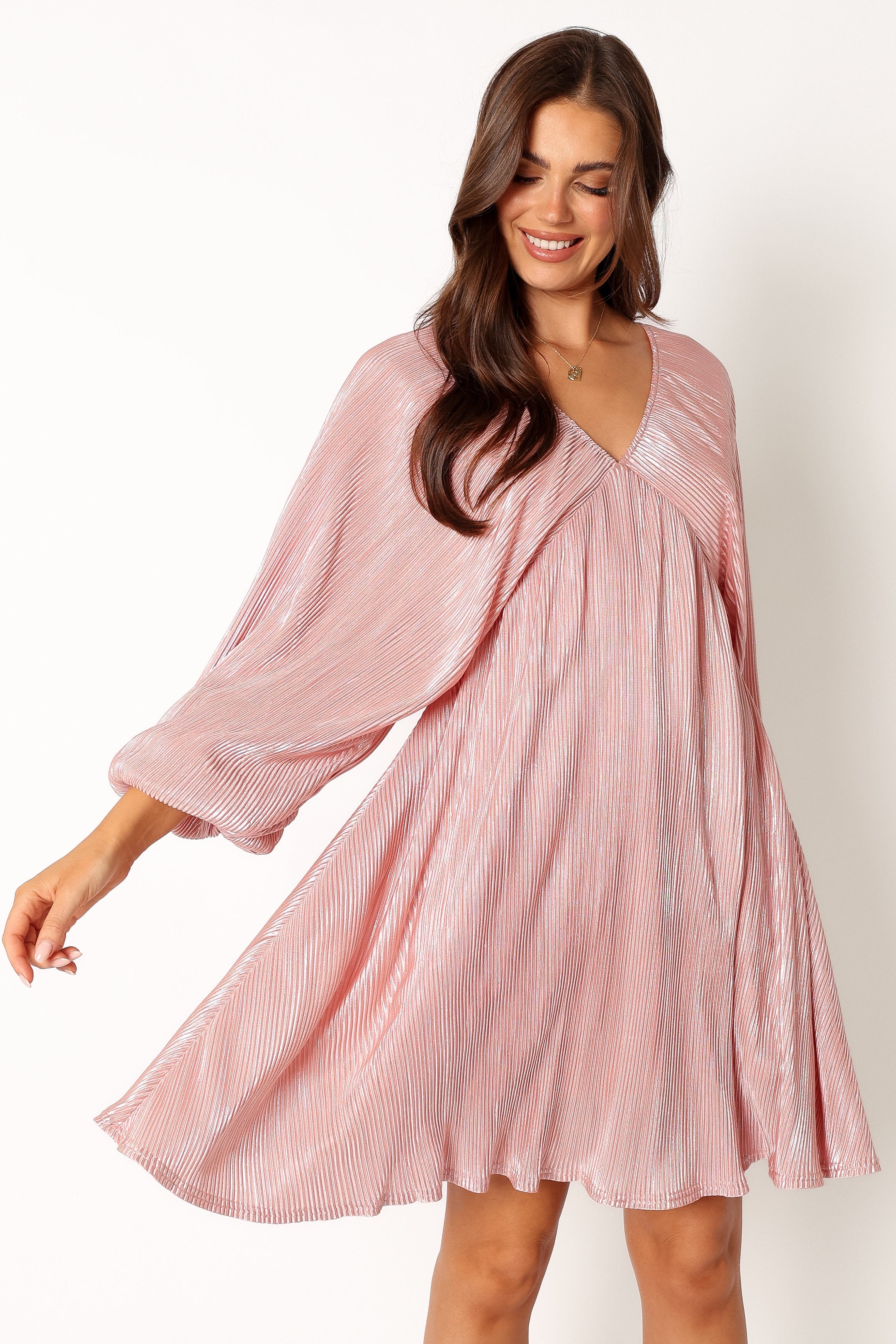 DRESSES @Xanudu Longsleeve Mini Dress - Pink