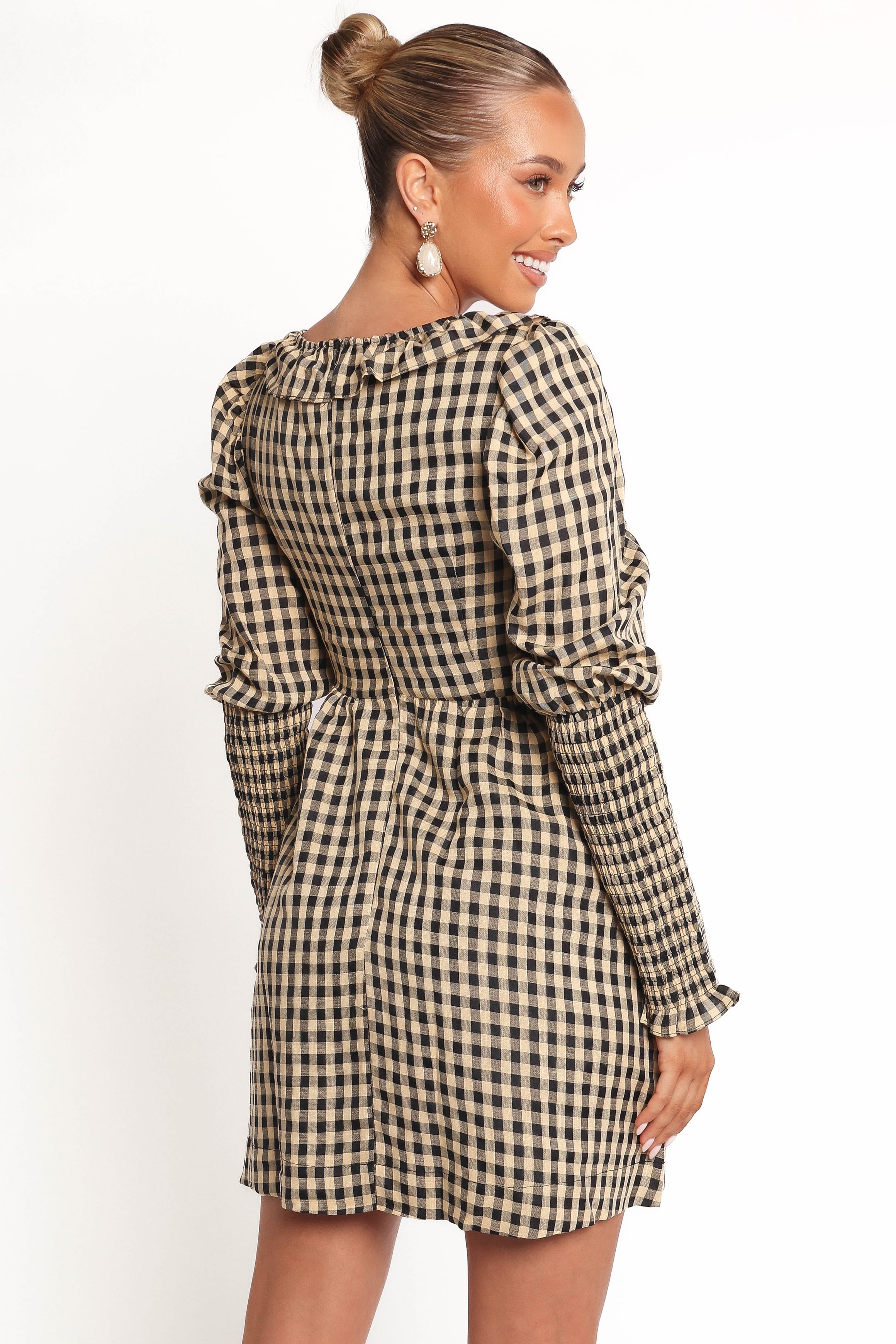 DRESSES Xenia Mini Dress - Black/Beige Gingham