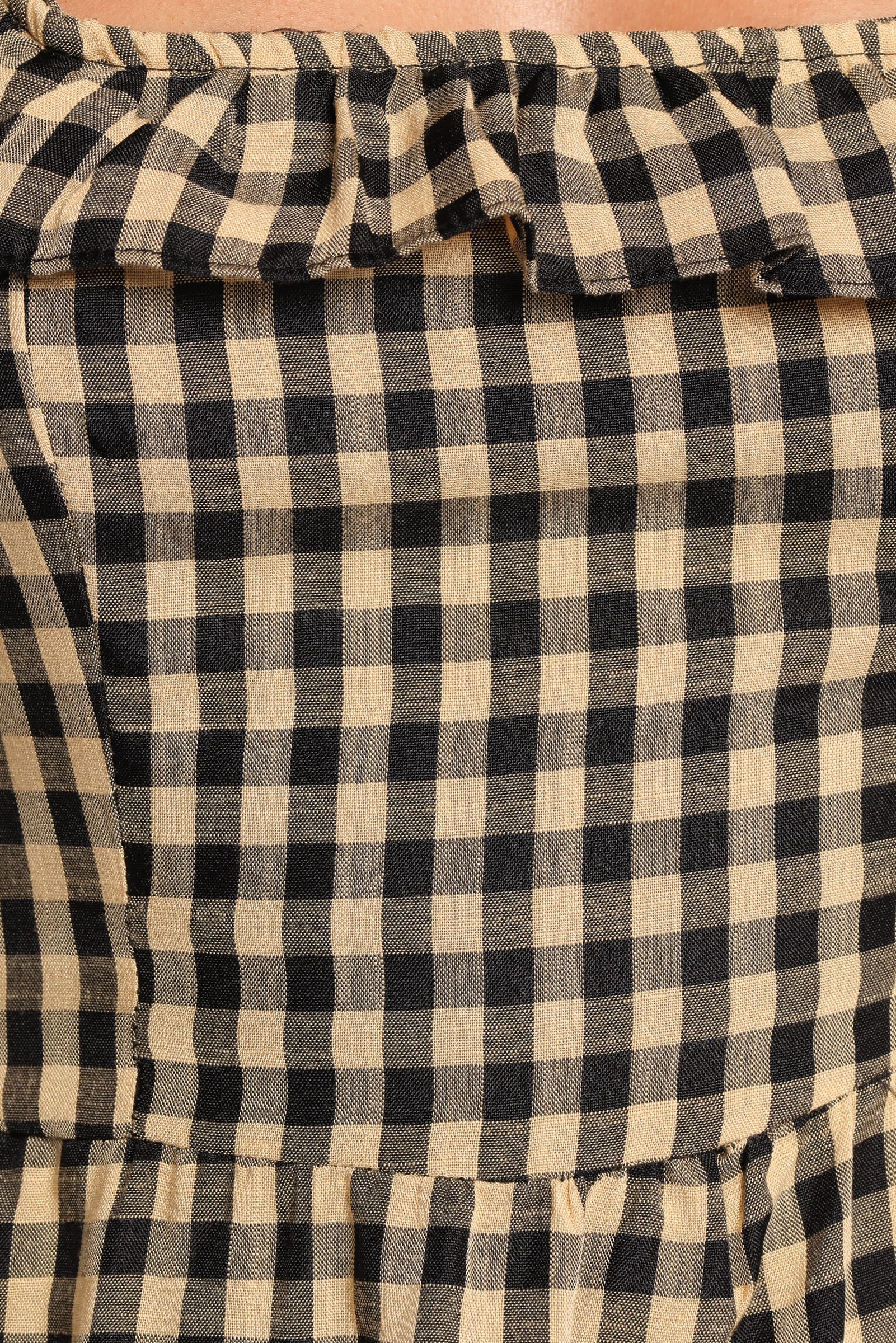 DRESSES Xenia Mini Dress - Black/Beige Gingham