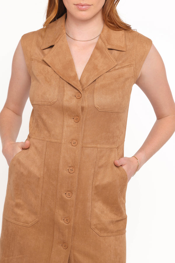 DRESSES Xoey Suede Mini Dress - Camel