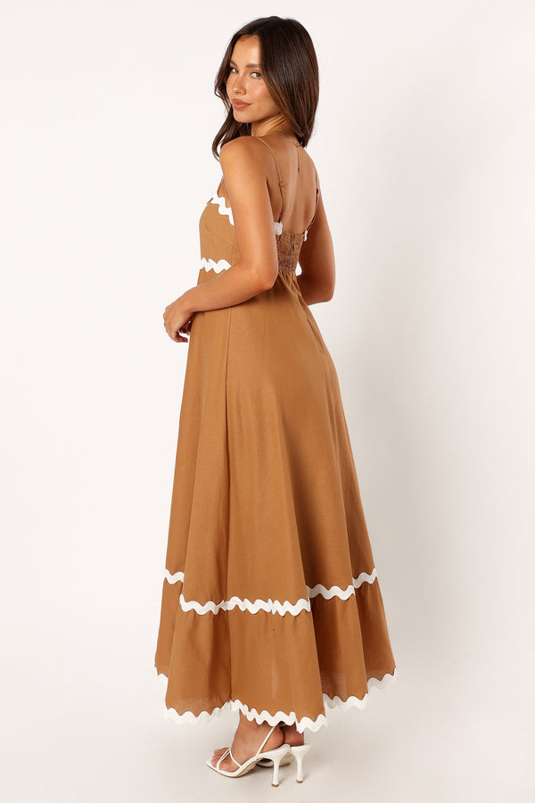 DRESSES @Yana Maxi Dress - Tan White