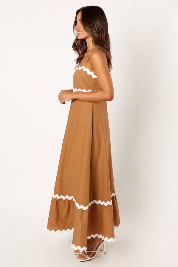 DRESSES @Yana Maxi Dress - Tan White