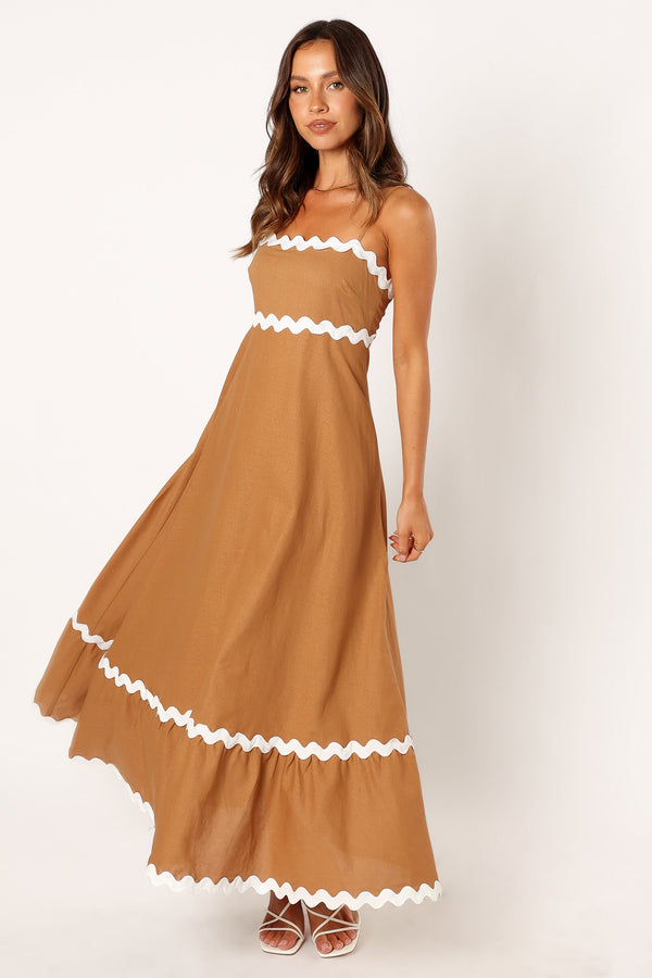 DRESSES @Yana Maxi Dress - Tan White