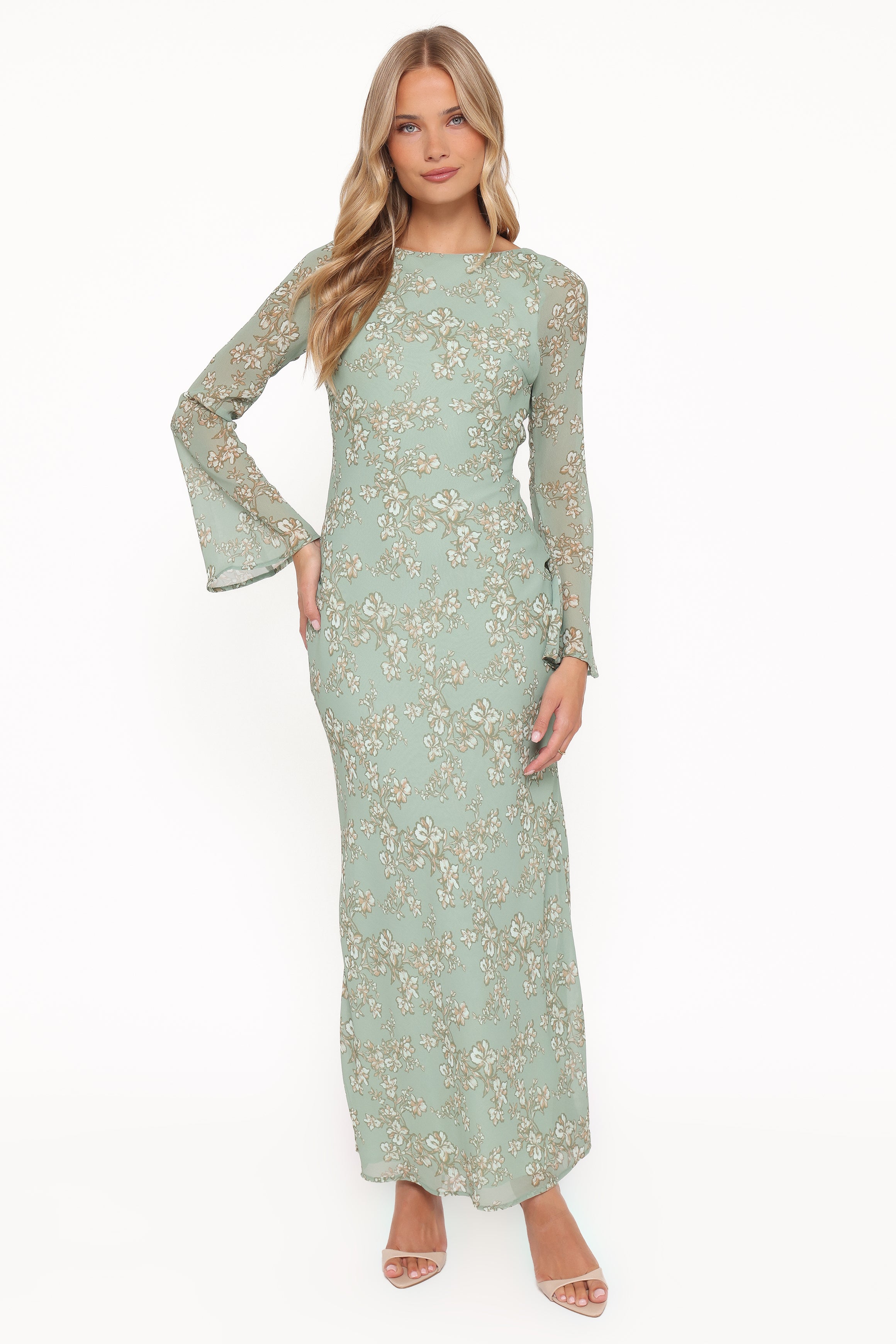 DRESSES Yolanda Long Sleeve Maxi Dress - Sage Green Floral