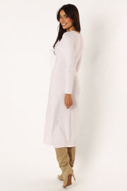 DRESSES @Zayla Longsleeve Midi Dress - Cream