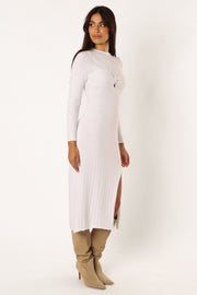 DRESSES @Zayla Longsleeve Midi Dress - Cream