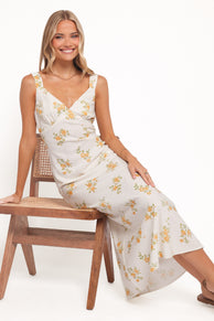 DRESSES Zinnia Midi Dress - Yellow Floral