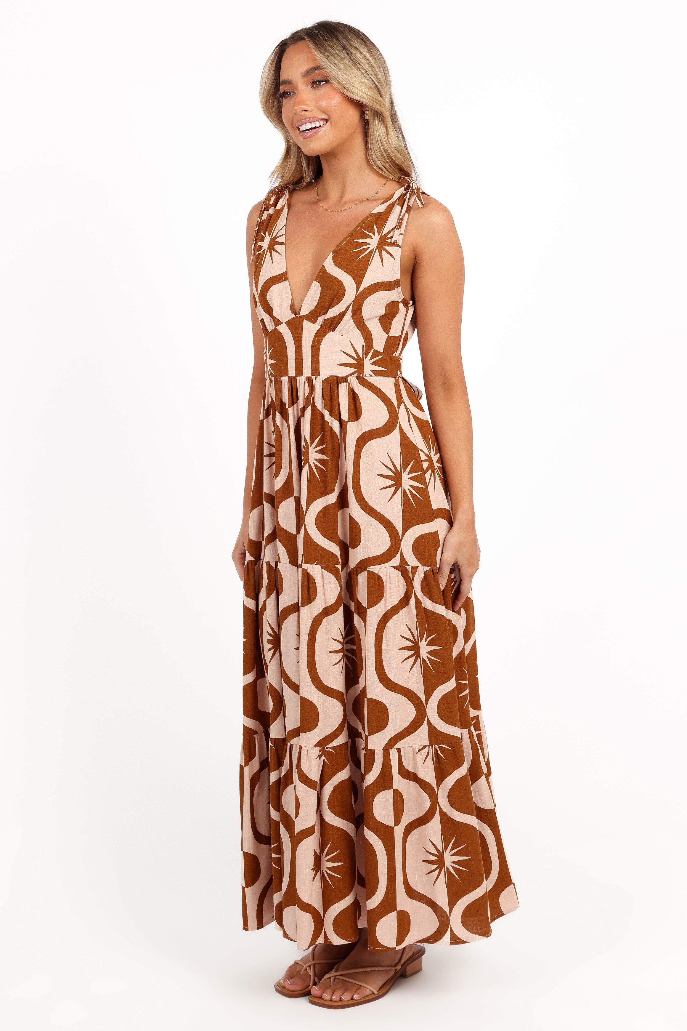 DRESSES Zora Maxi Dress - Tan Print