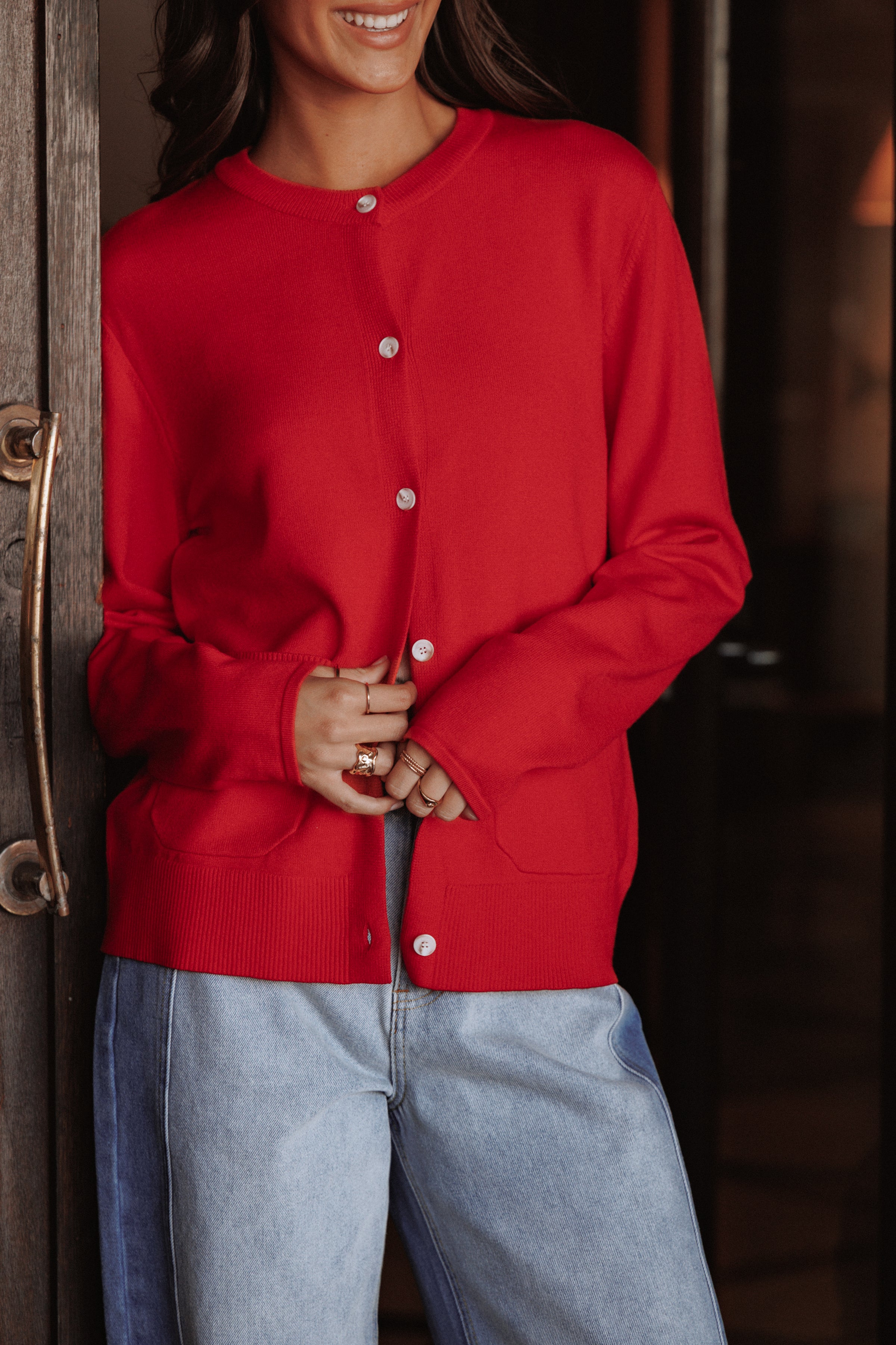 KNITWEAR Abner Cardigan - Red