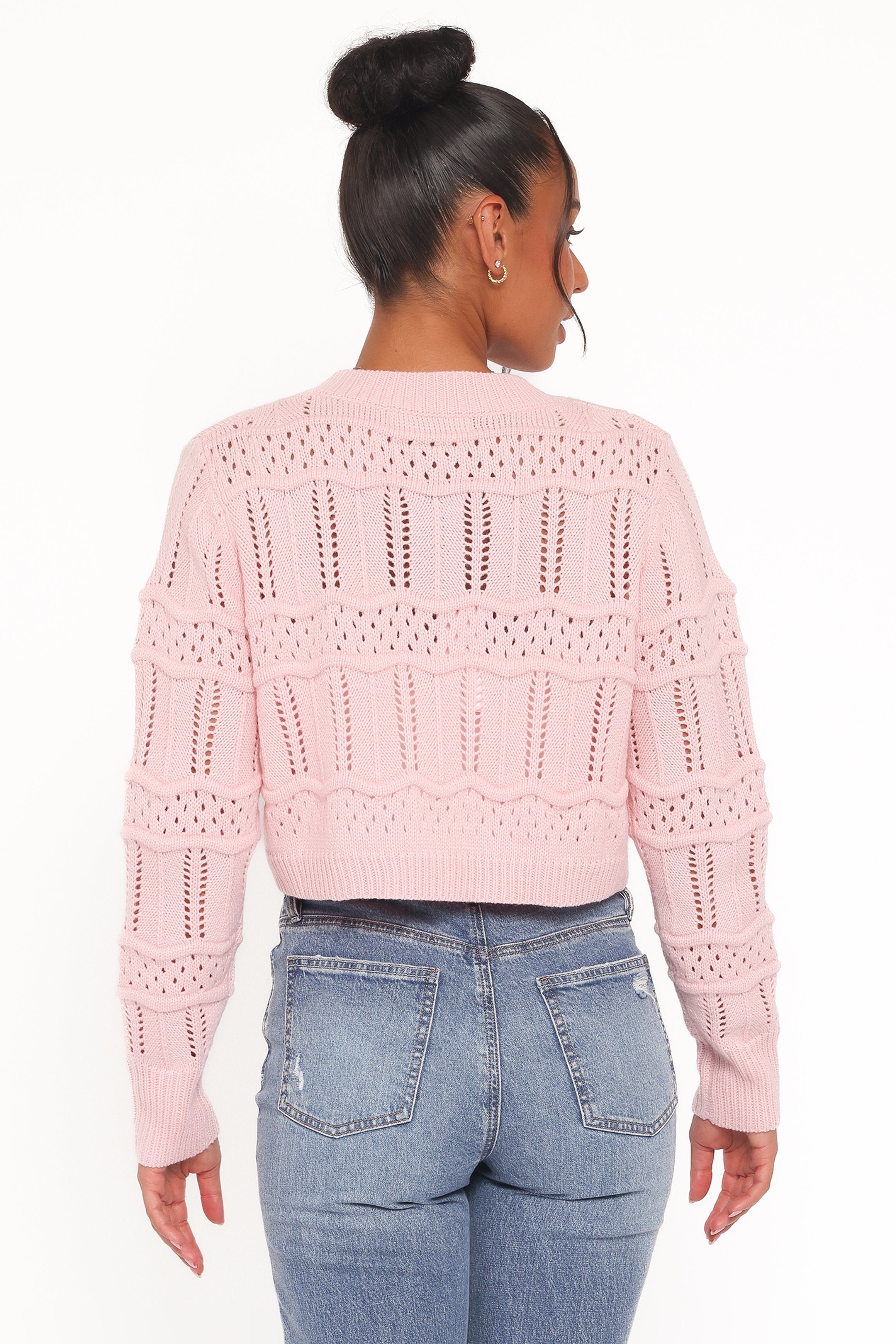 KNITWEAR Aidy Crop Button Front Cardigan - Pink