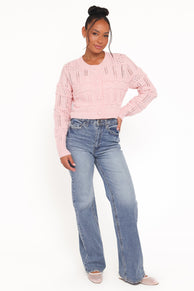 KNITWEAR Aidy Crop Button Front Cardigan - Pink