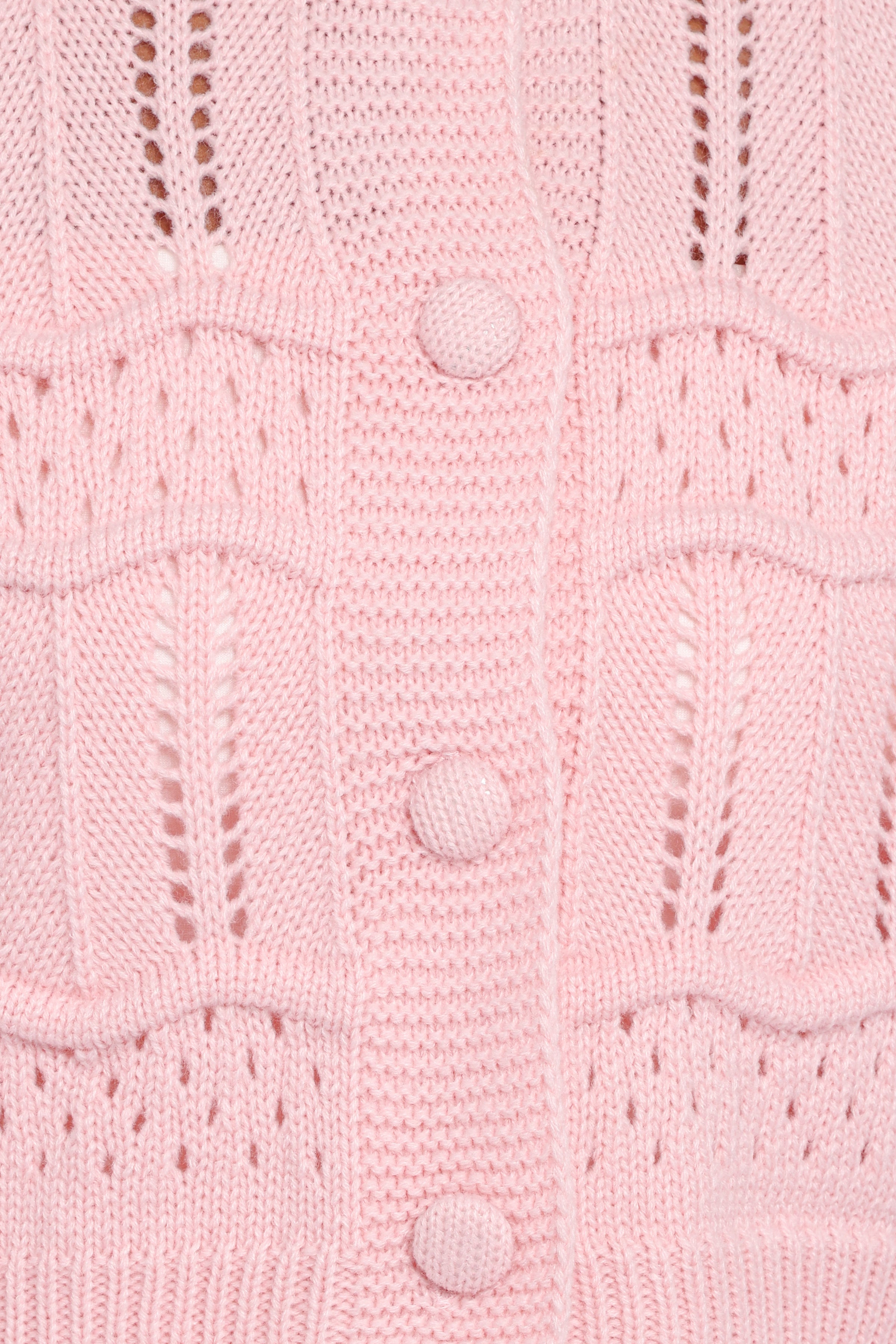KNITWEAR Aidy Crop Button Front Cardigan - Pink