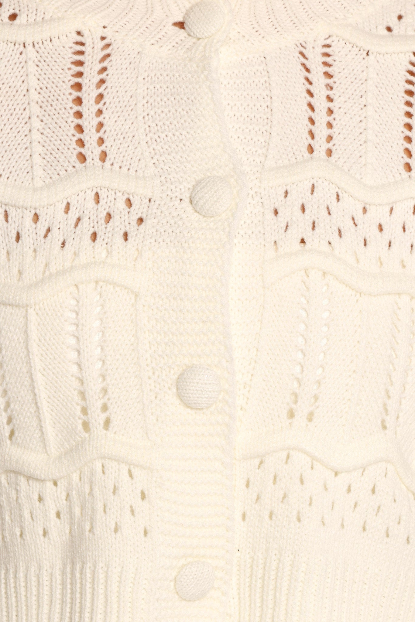 KNITWEAR Aidy Crop Button Front Cardigan - White