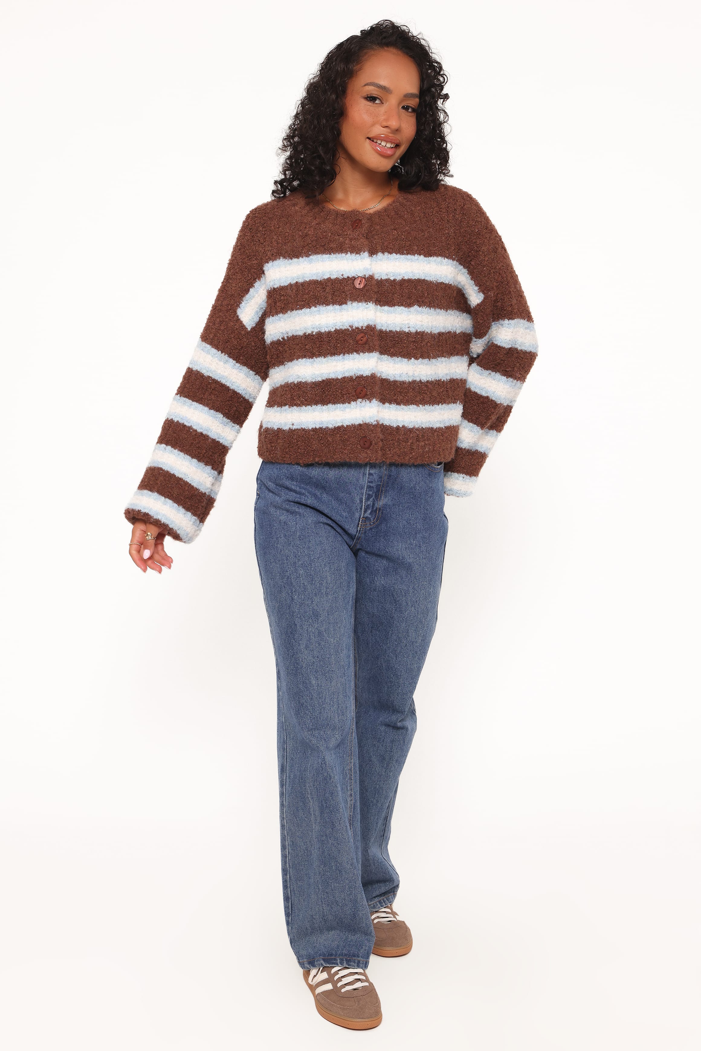 KNITWEAR Albertine Cardigan - Brown Stripe (HOLD FOR WK 18 LAUNCH)