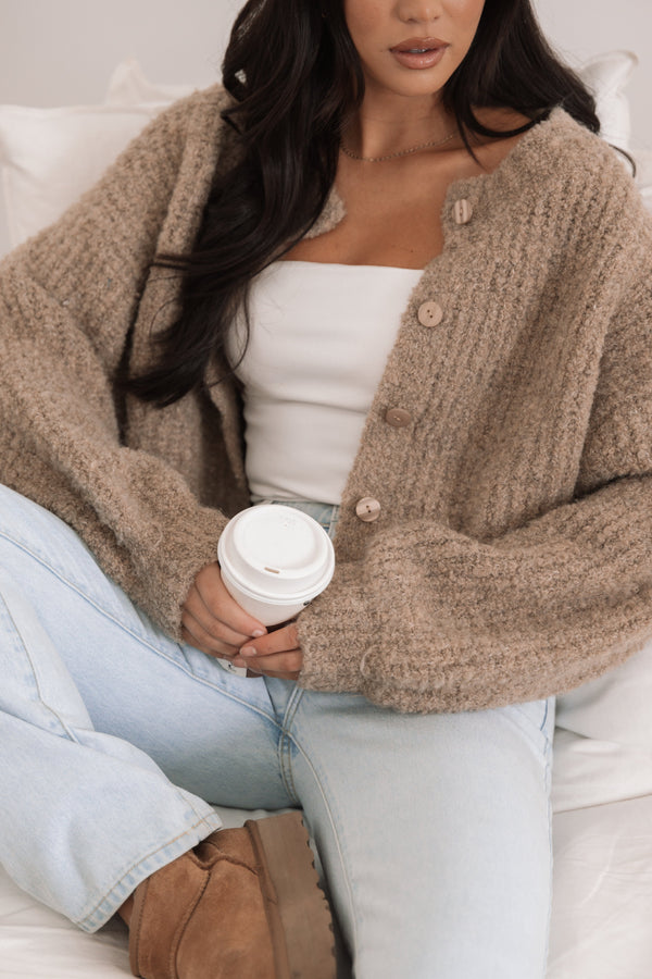 KNITWEAR Albertine Cardigan - Latte