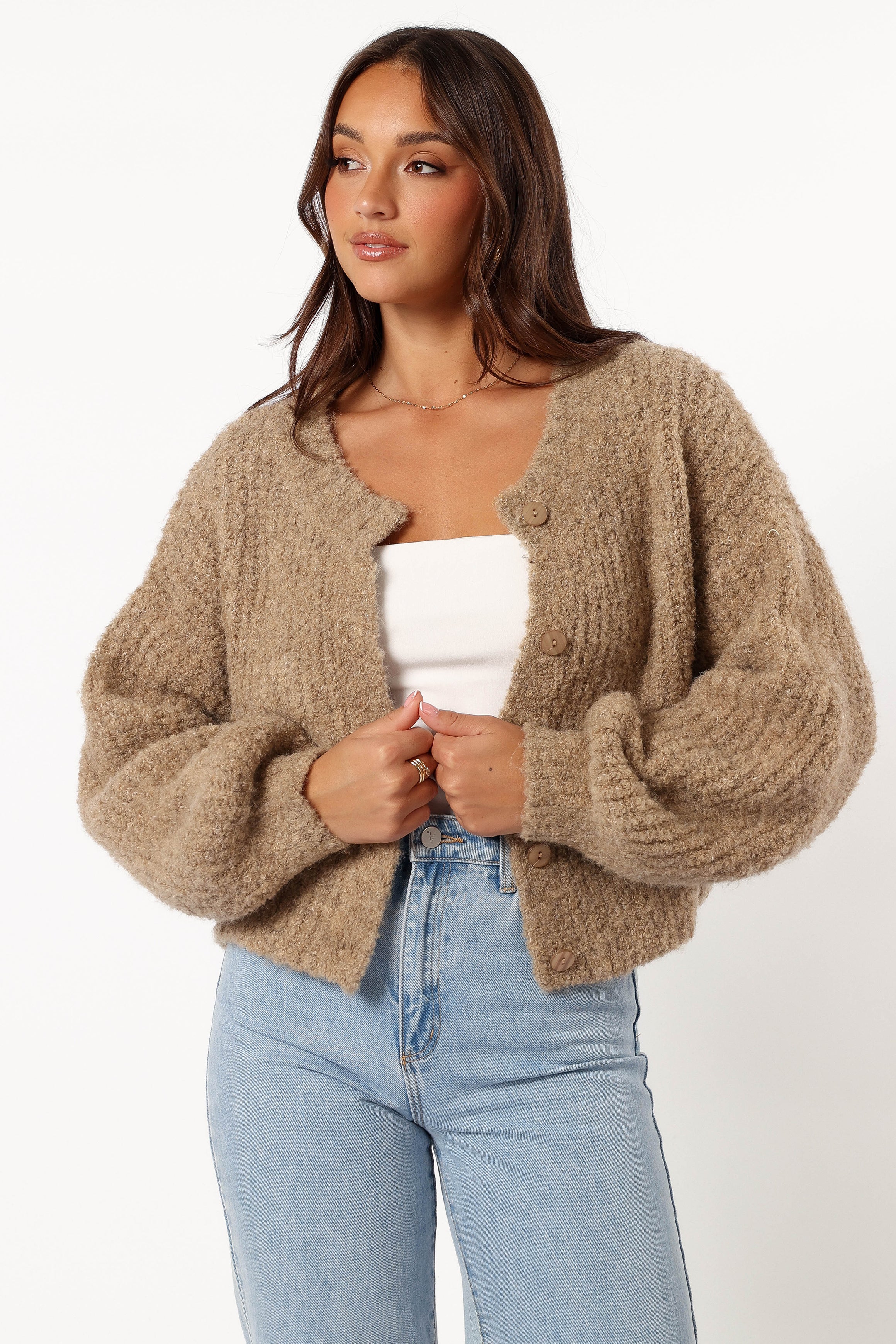 KNITWEAR Albertine Cardigan - Latte