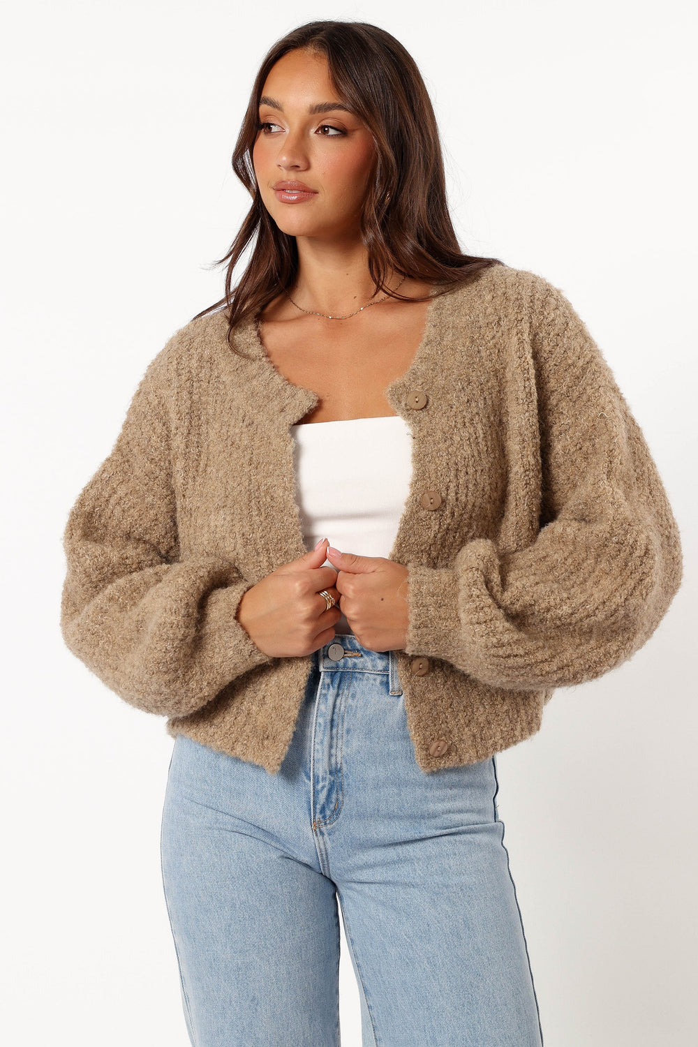 KNITWEAR @Albertine Cardigan - Latte (Hold for Cool Beginnings)