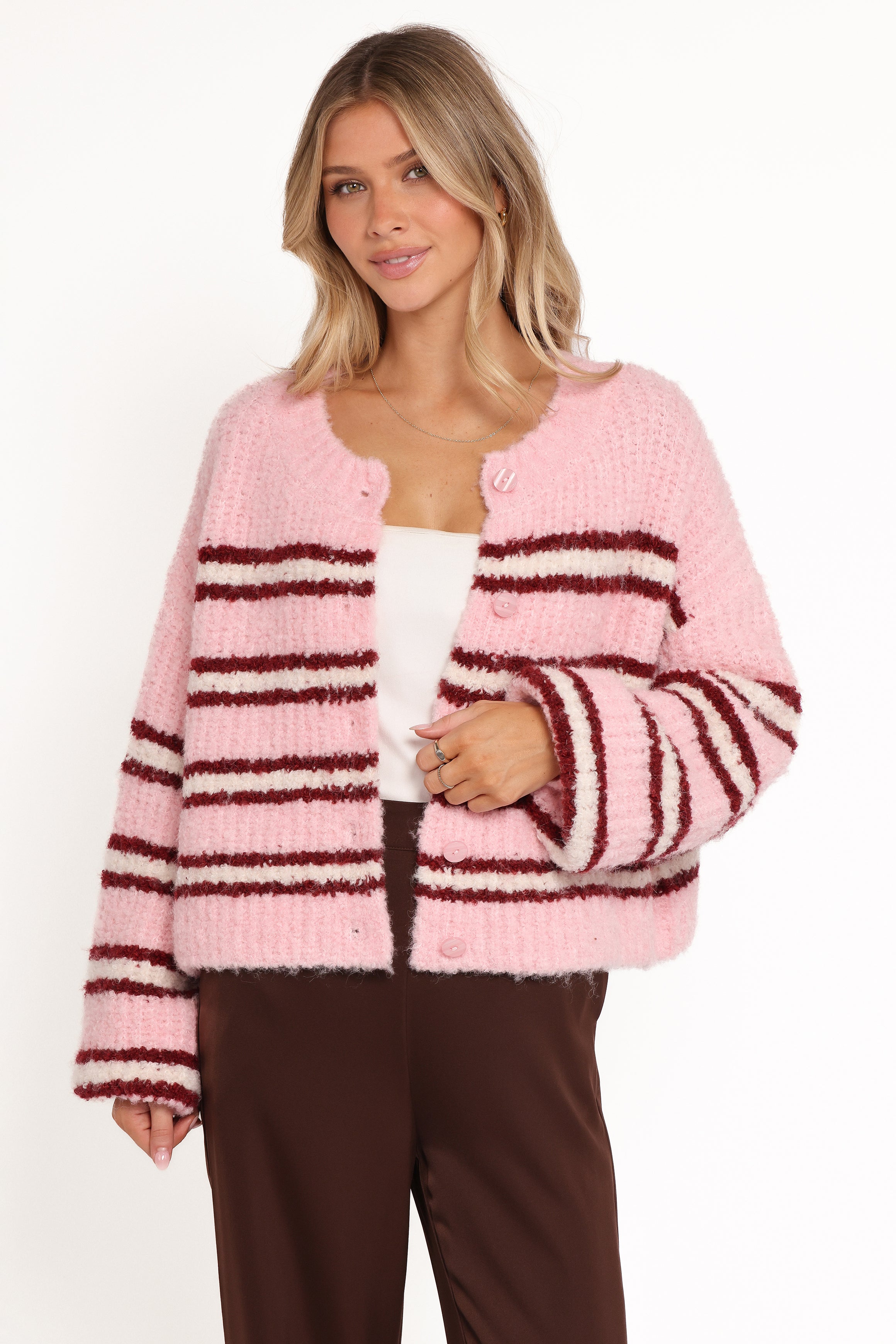 KNITWEAR Albertine Cardigan - Pink Stripe