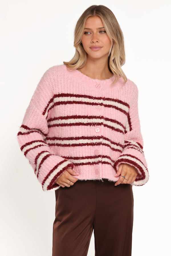 KNITWEAR Albertine Cardigan - Pink Stripe