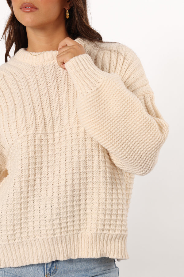 KNITWEAR @Alegra Knit Sweater - Cream (Hold for Winter Essentials)