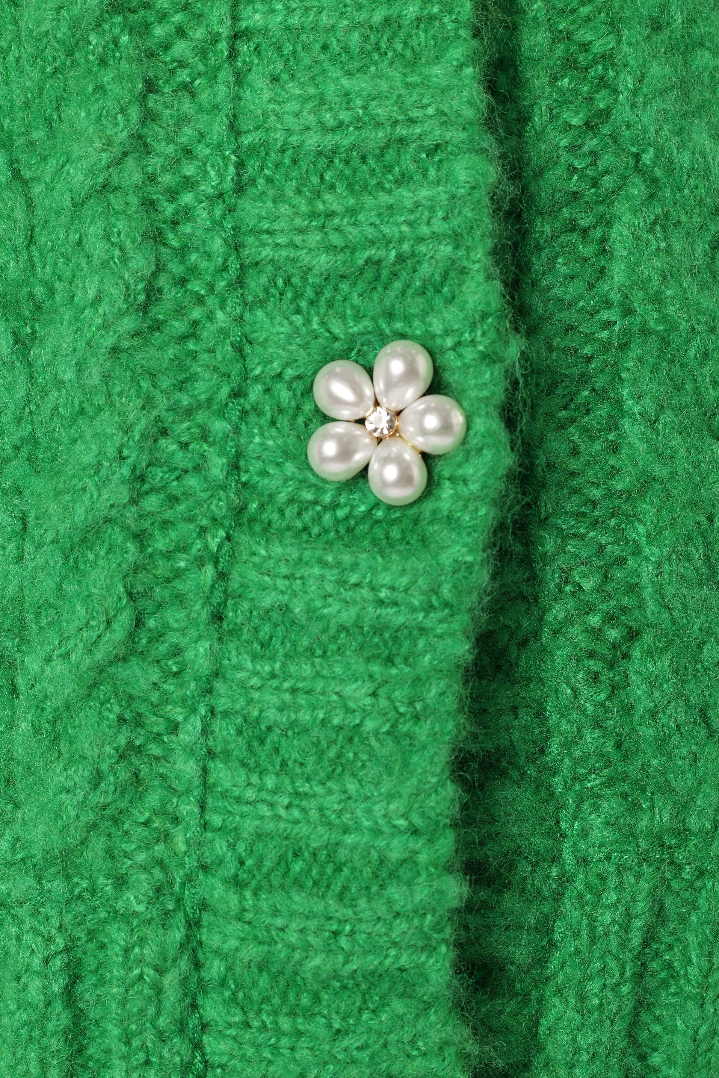 KNITWEAR @Alessandra Crystal Button Cardigan - Spearmint