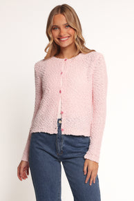 KNITWEAR Ally Texture Cardigan - Pink