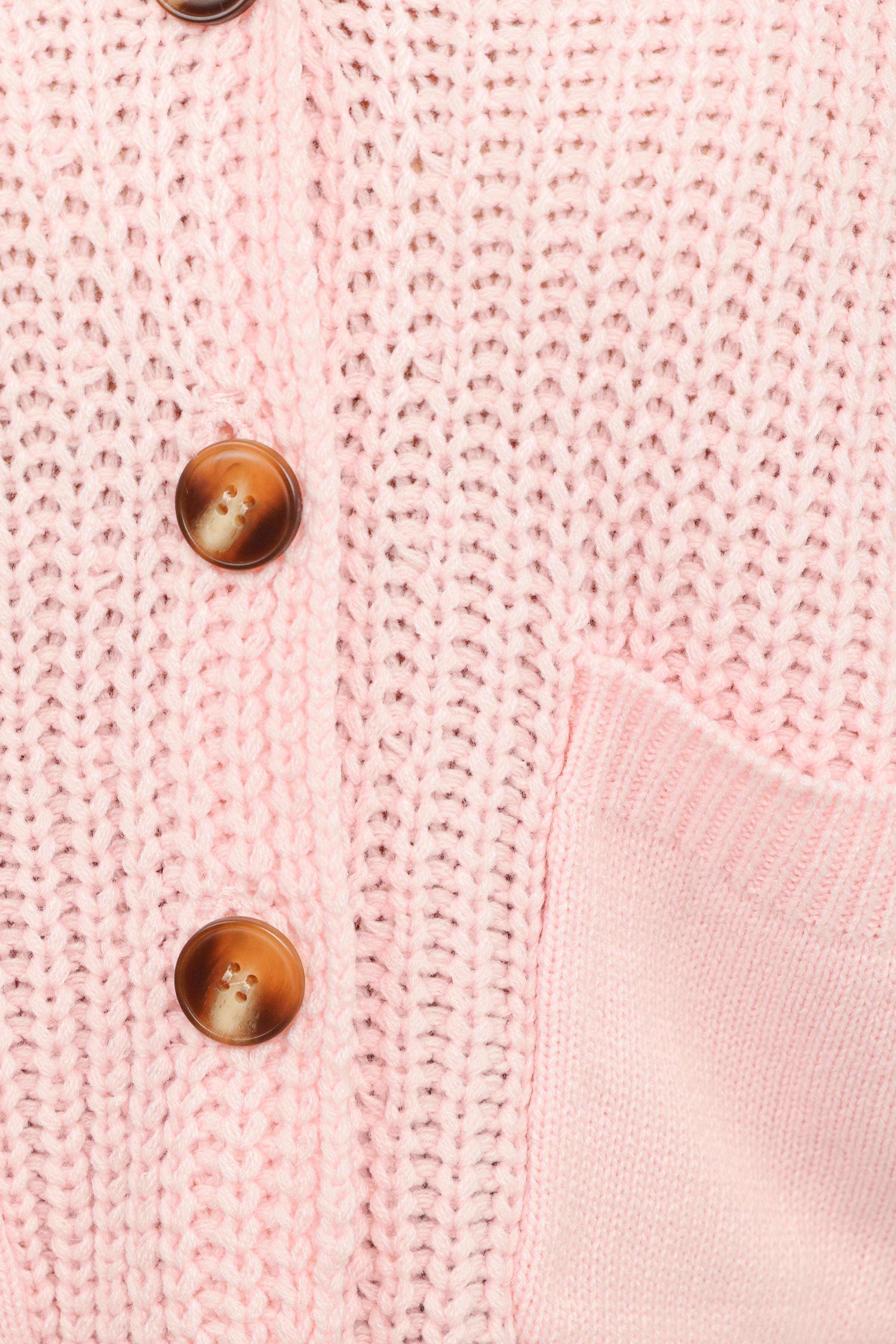 KNITWEAR Amelia Oversize Collar Button Cardigan - Pink