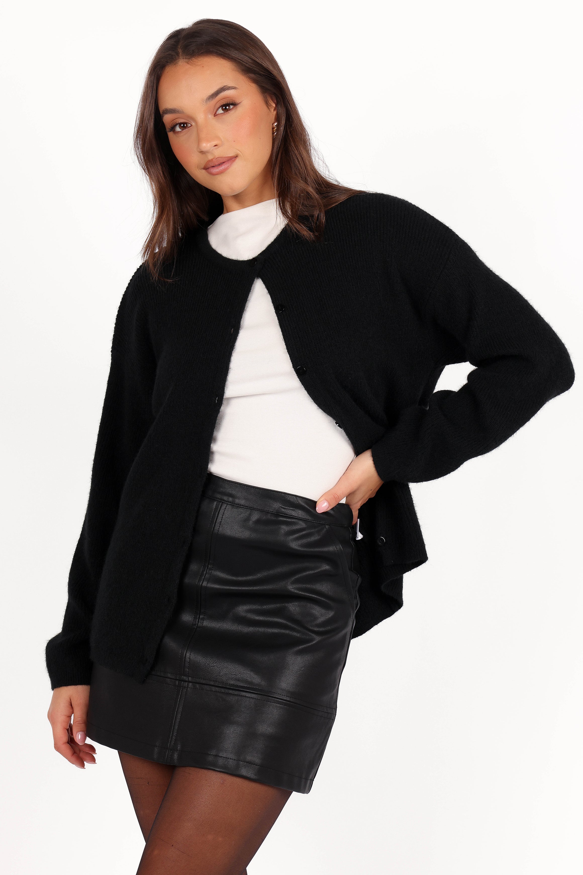 KNITWEAR Astor Classic Button Up Cardigan - Black