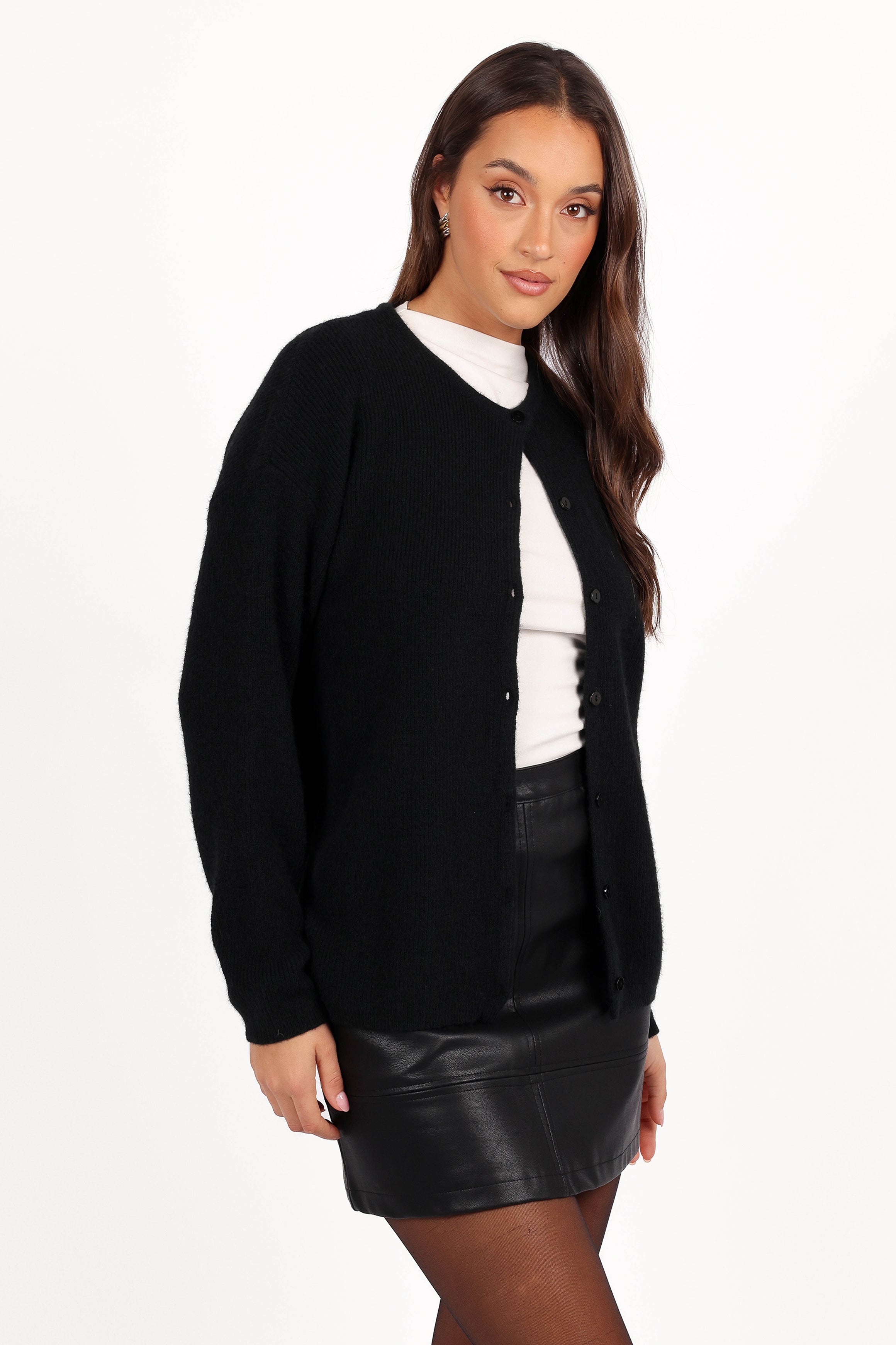 KNITWEAR Astor Classic Button Up Cardigan - Black