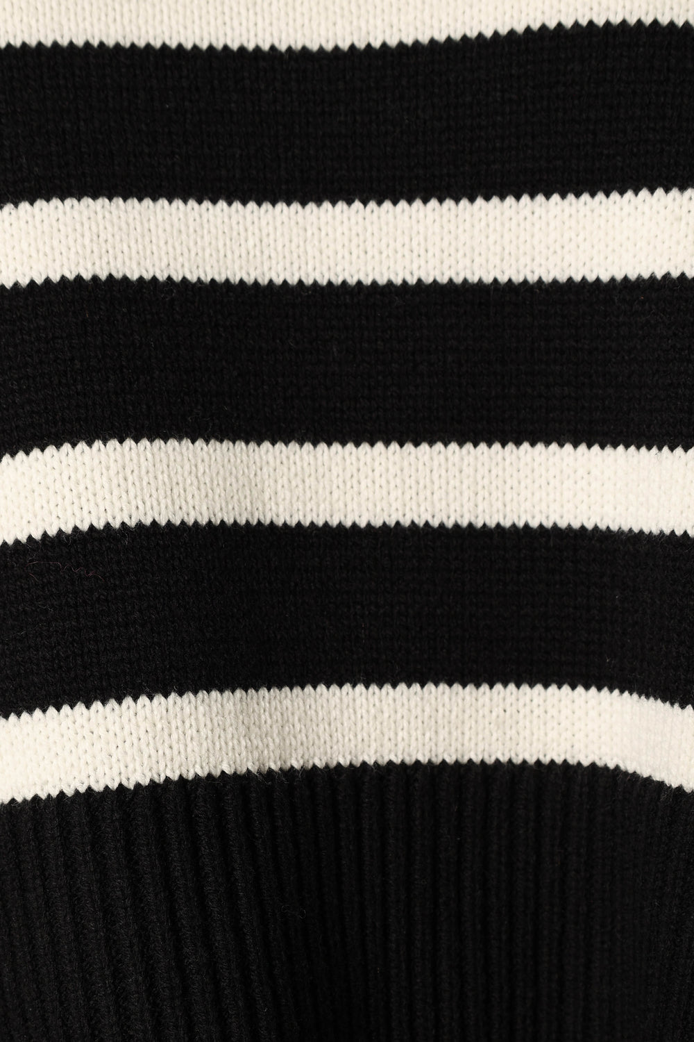 KNITWEAR @Avalynn Striped Knit Sweater - Black White