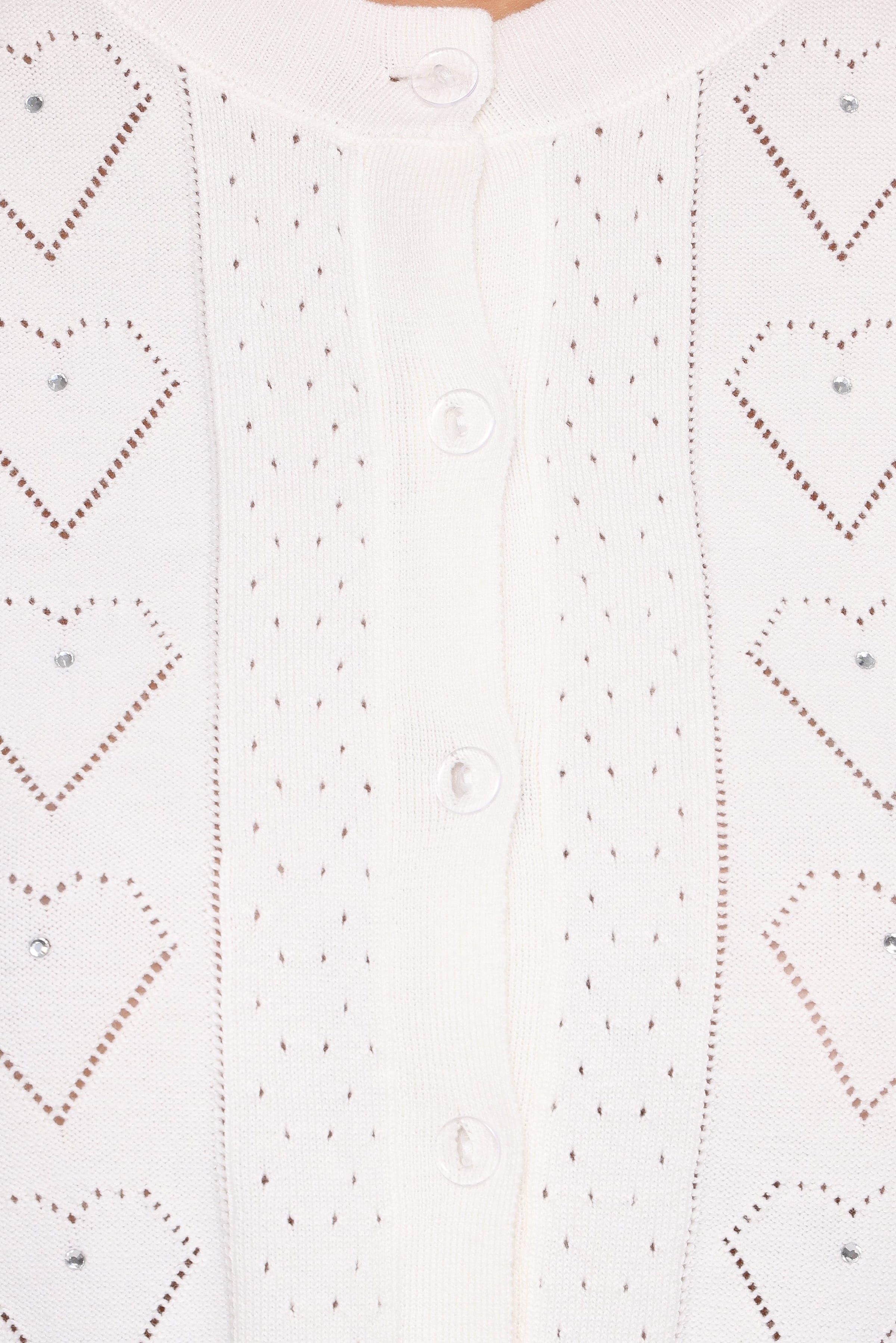 KNITWEAR Baylie Pointelle Cardigan - White
