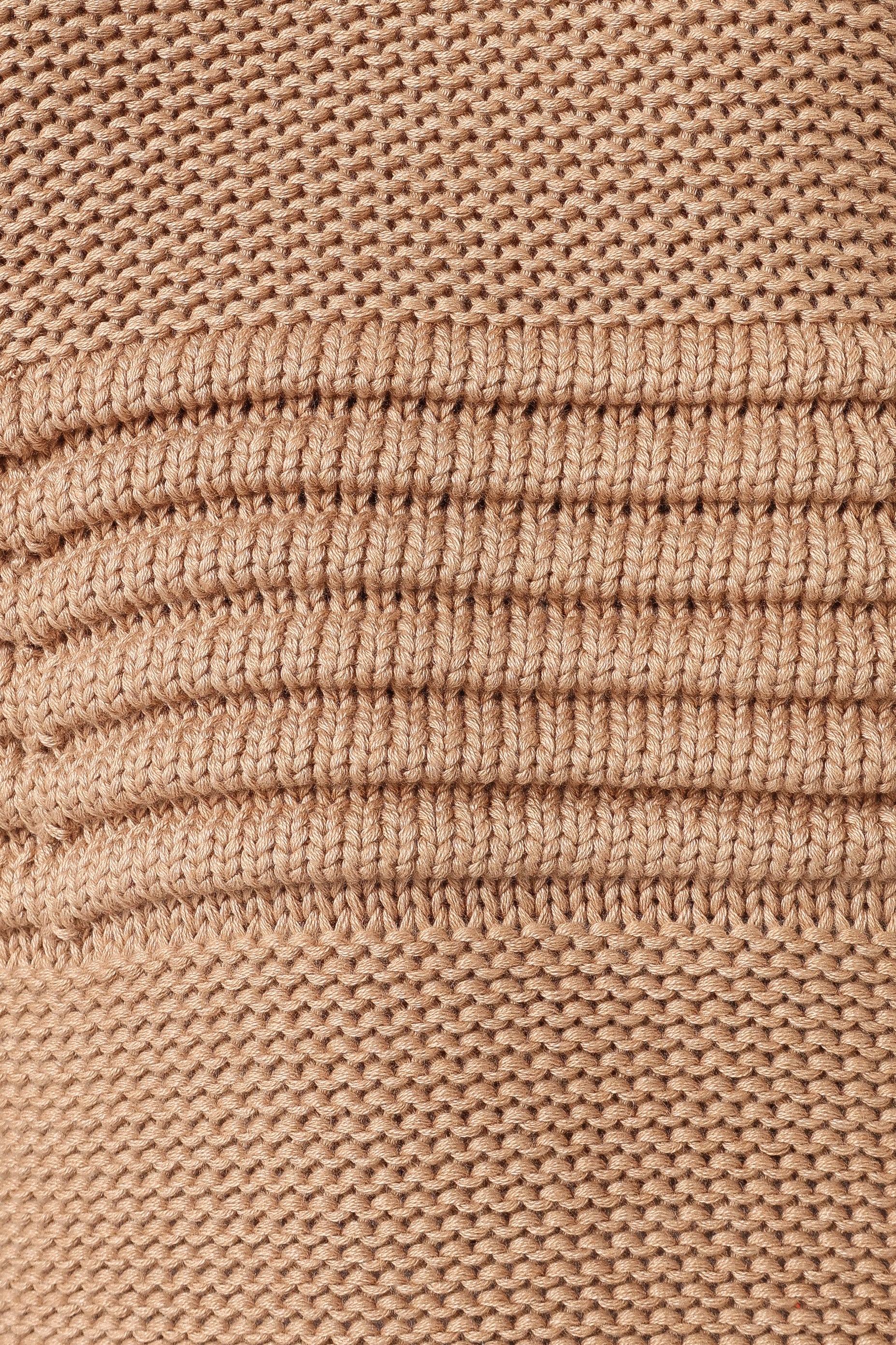 KNITWEAR @Beckett Textured Stripe Knit Sweater - Beige