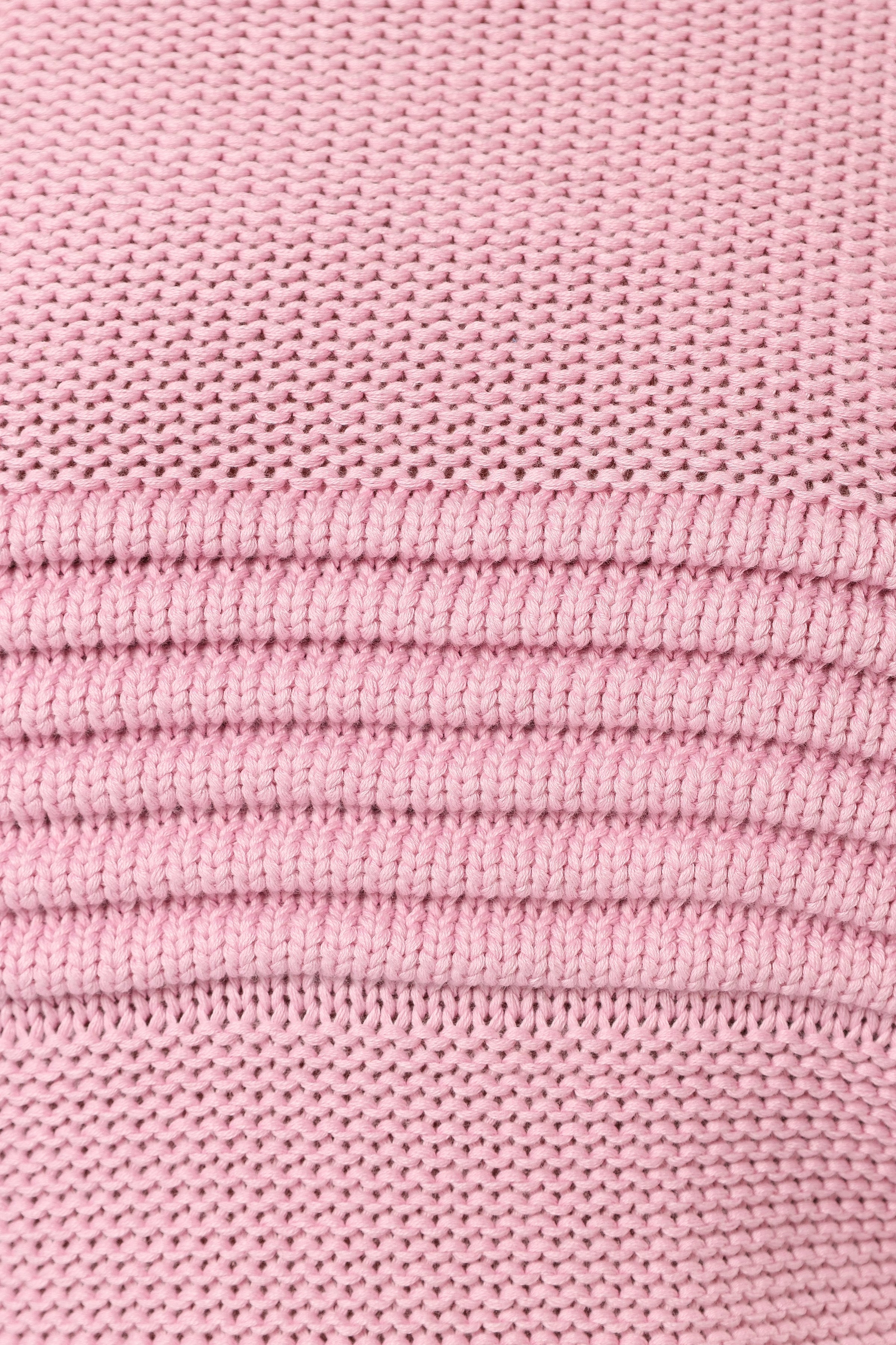 KNITWEAR Beckett Textured Stripe Knit Sweater - Pink