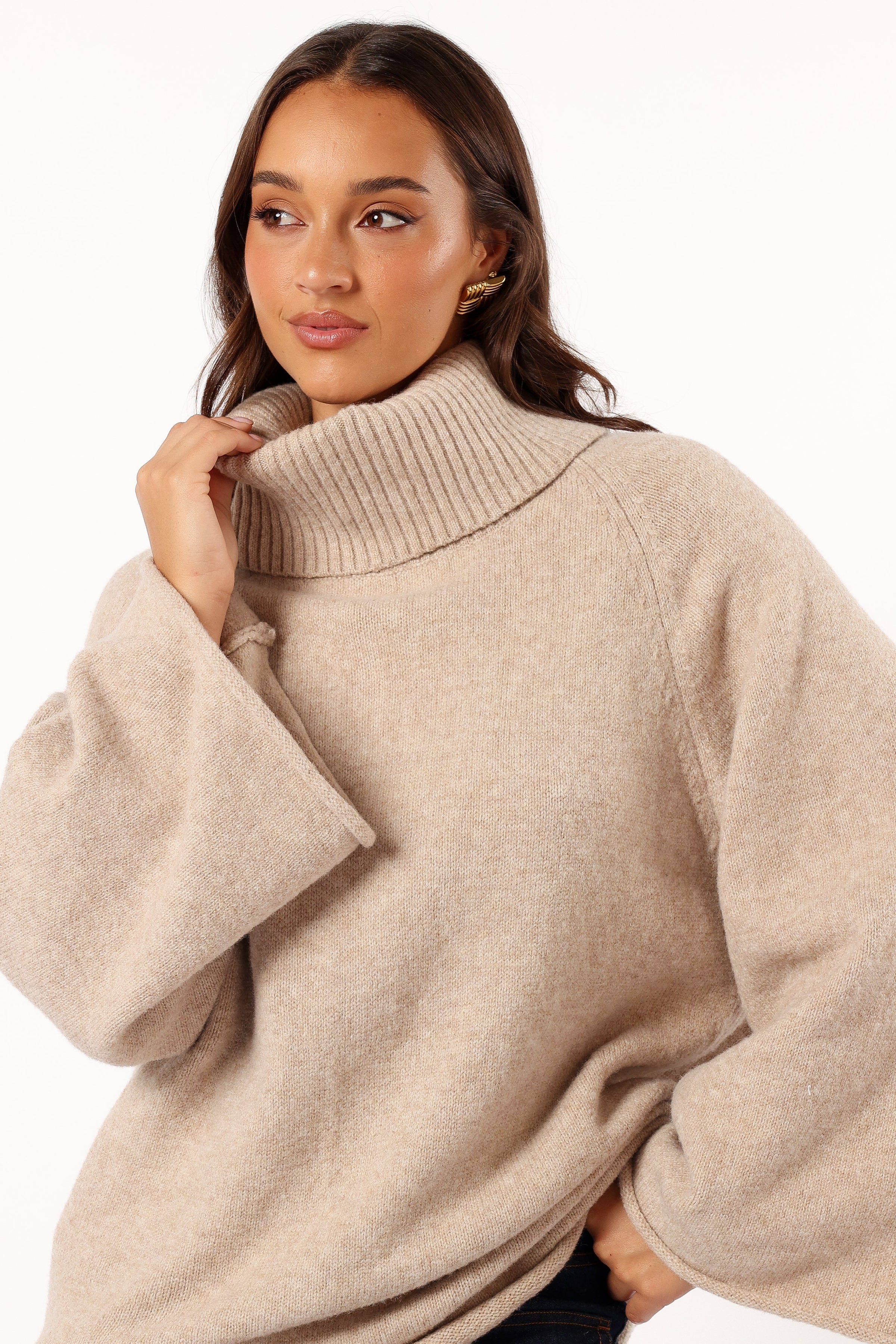 KNITWEAR Bindy Cowlneck Knit Sweater - Oatmeal