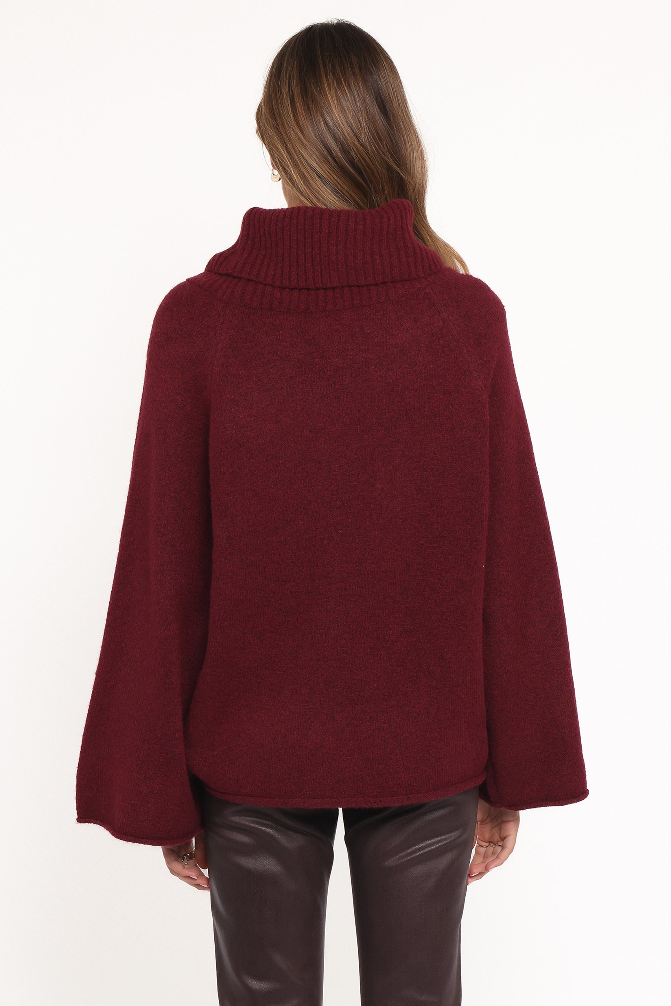 KNITWEAR Bindy Cowlneck Knit Sweater - Wine