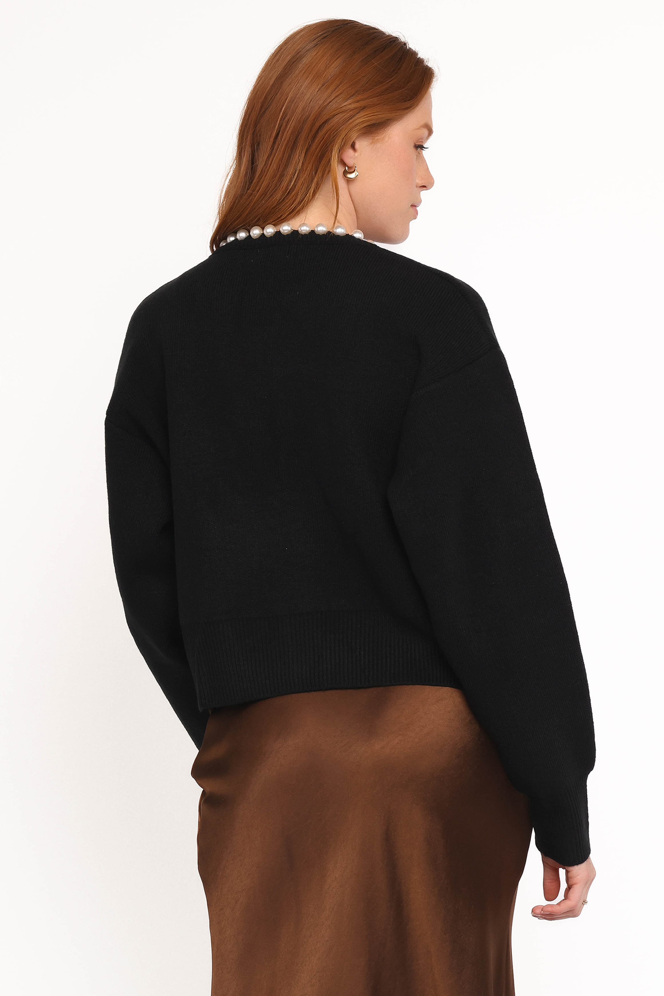 KNITWEAR Bloom Pearl Knit Cardigan - Black