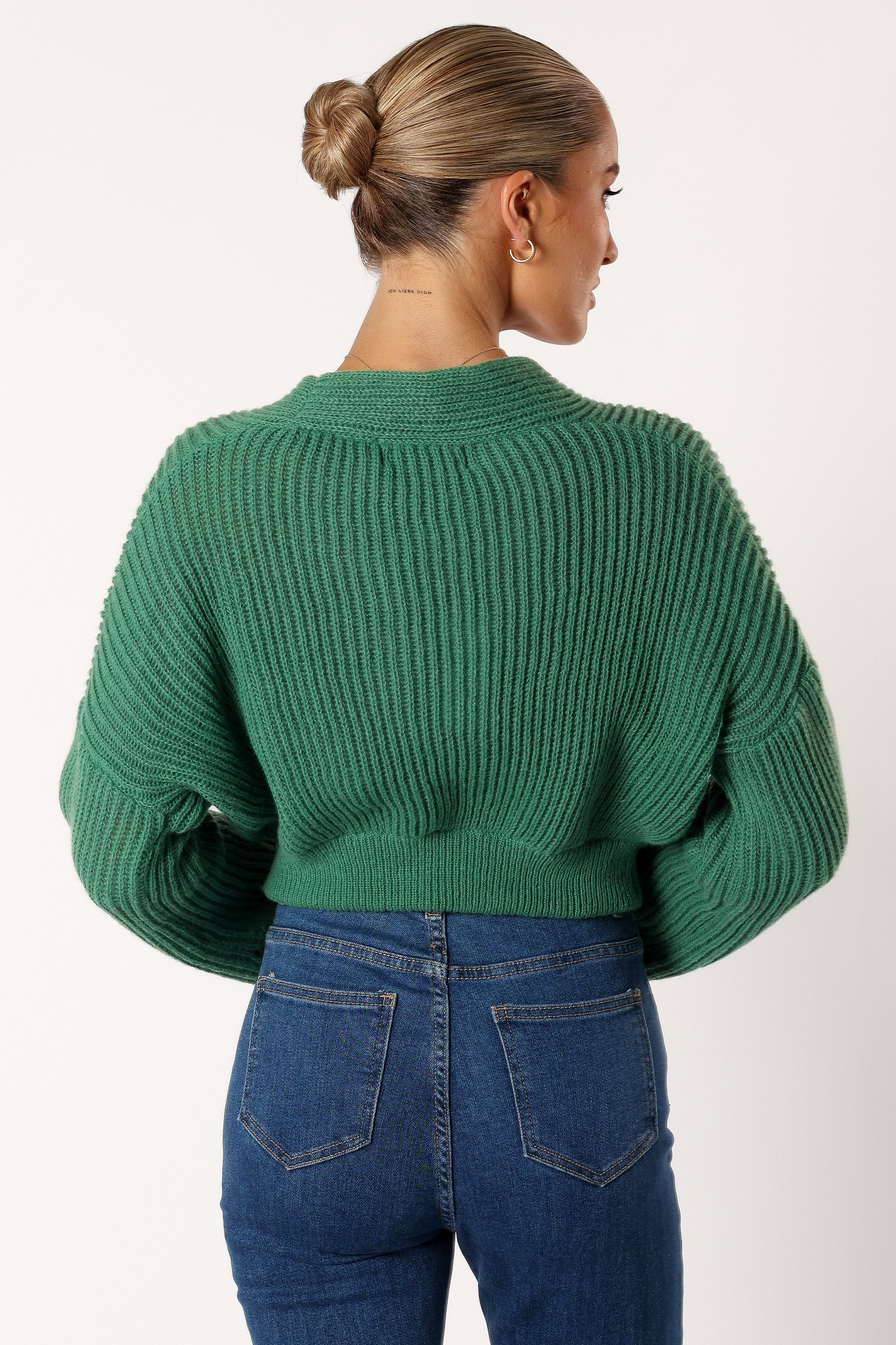 KNITWEAR @Brinley Crop Knit Sweater - Kelly Green