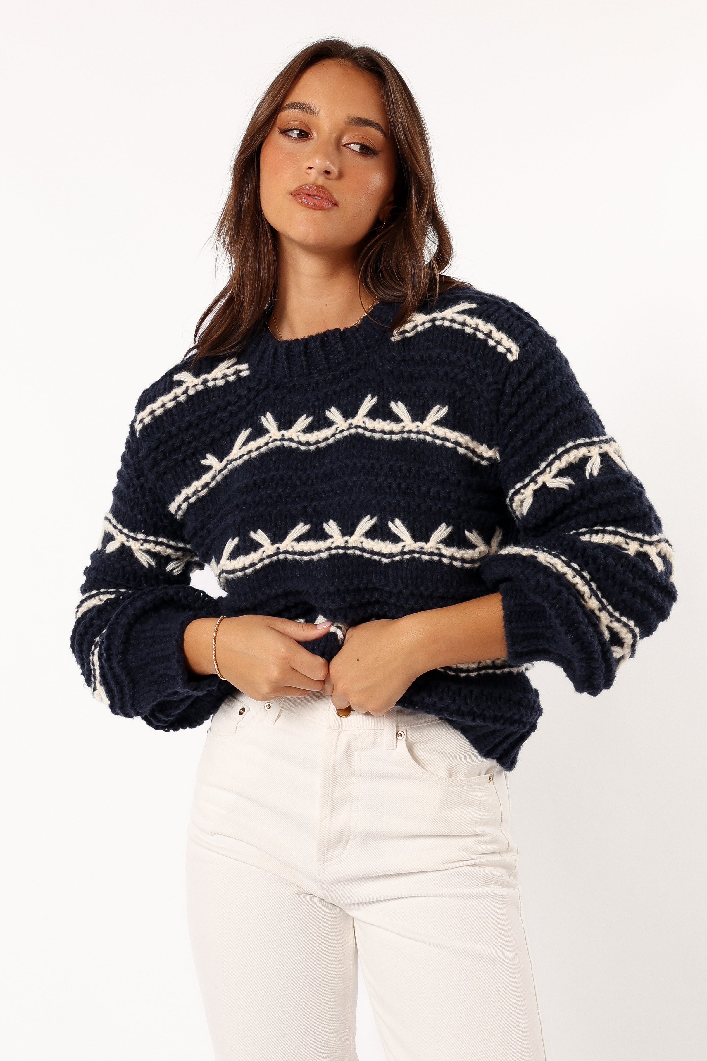 KNITWEAR @Bryony Knit Sweater - Navy