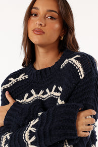 KNITWEAR @Bryony Knit Sweater - Navy