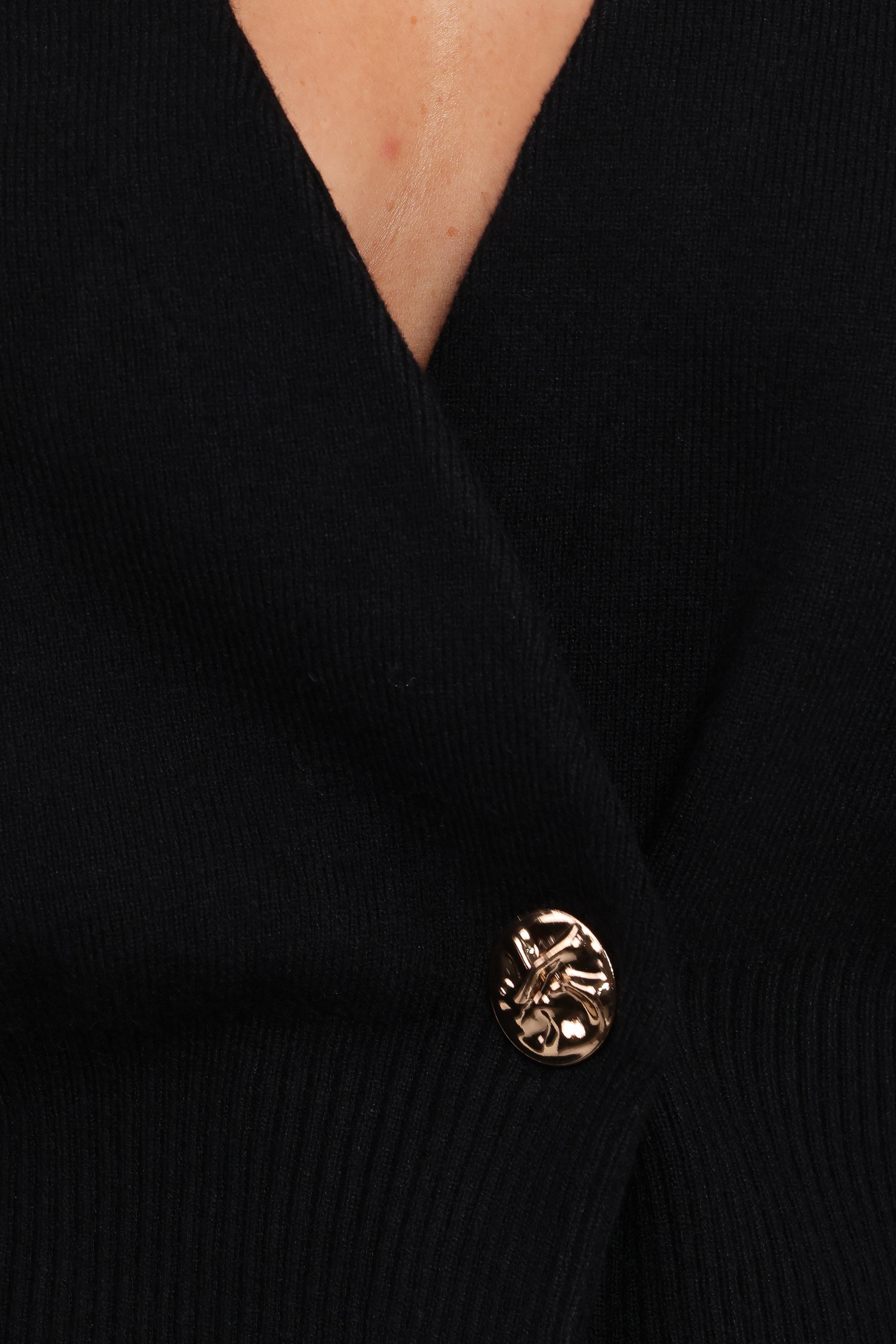 KNITWEAR Caterina Button Cardigan - Black