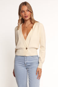 KNITWEAR Caterina Button Cardigan - Cream