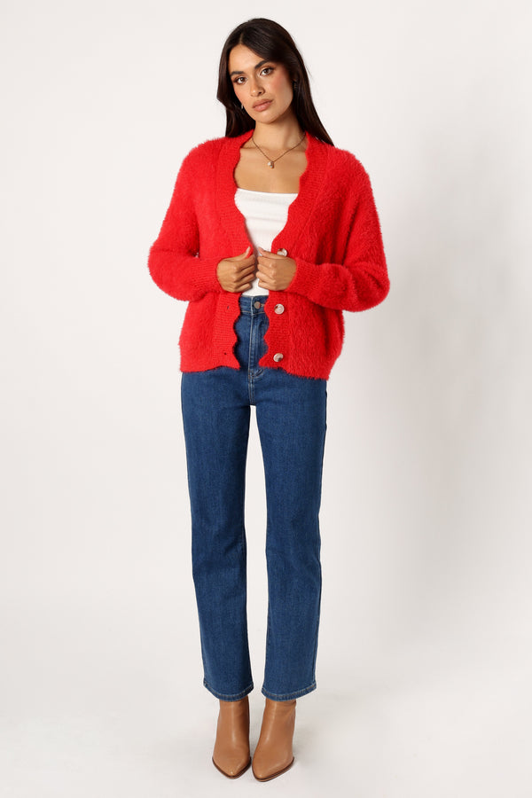 KNITWEAR @Clara Cardigan - Red