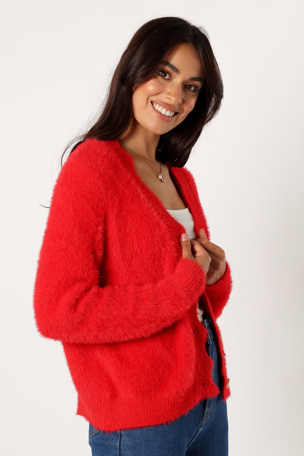 KNITWEAR @Clara Cardigan - Red