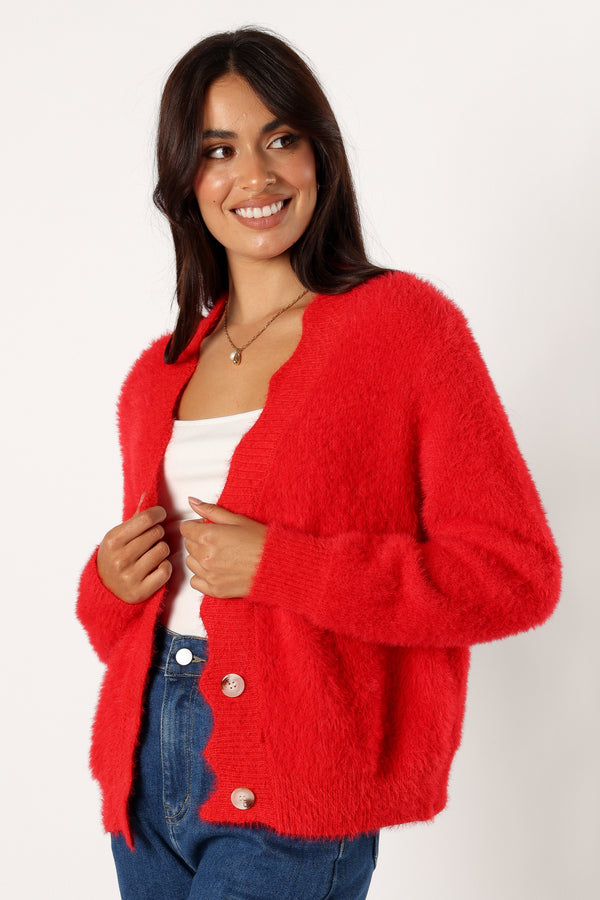 KNITWEAR @Clara Cardigan - Red