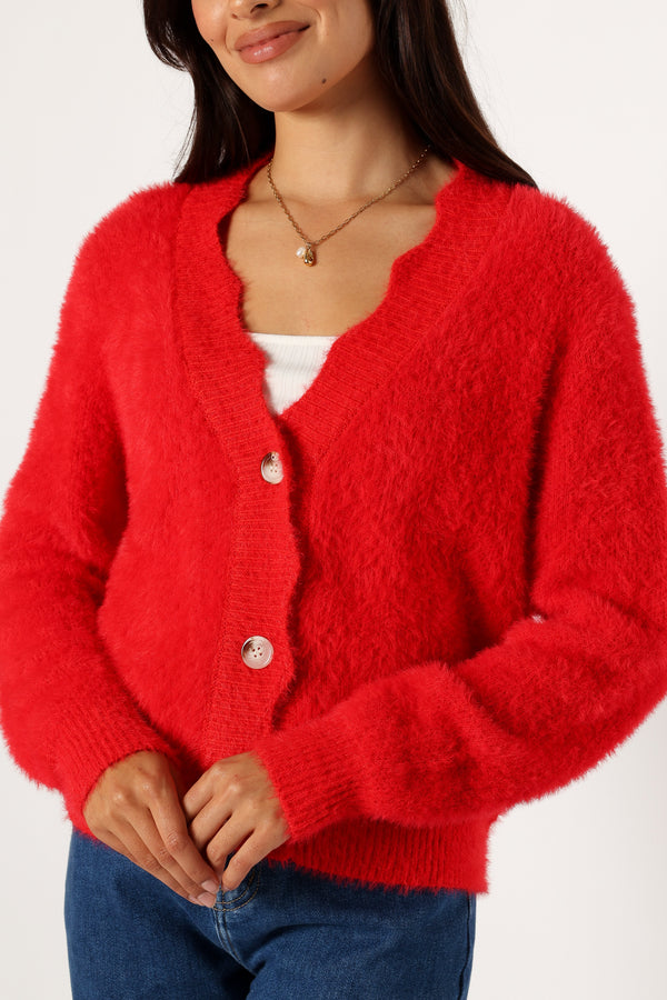 KNITWEAR @Clara Cardigan - Red