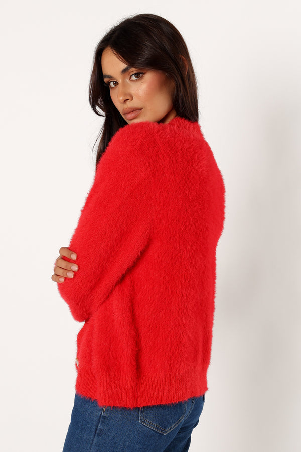 KNITWEAR @Clara Cardigan - Red